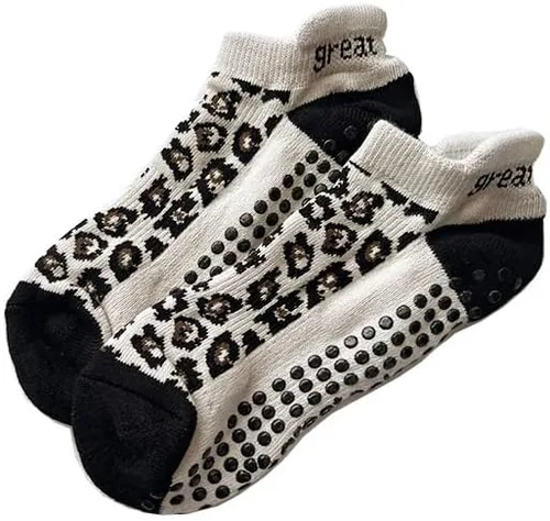 Vista 3 de Calcetines antideslizantes con estampado degradado, deportivo y novedoso para mujer, calcetines de yoga antideslizantes para pilates, barras, ballet