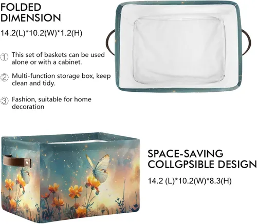Vista 3 de senya Cesta de almacenamiento 1 unids grande plegable bolsa de ropa rectangular plegable tela cesta de lavandería plegable cubo de lavado plegable