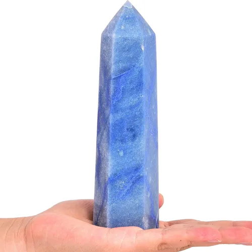 Vista 25 de AMOYSTONE Obelisco de Piedra de Sangre Africana Varita de Cristal Curativo Grande Torre Columna Facetada de 6 Lados Reiki Chakra Meditación Terapia