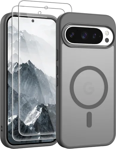 Vista 63 de Gritup Funda para Samsung Galaxy S23 con 2 protectores de pantalla (compatible con MagSafe) (protección de grado militar), delgada, translúcida Negro