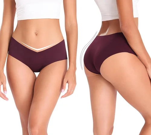 Vista 2 de Altheanray Ropa interior para mujer, ropa interior sedosa sin costuras, ropa interior para mujer, bragas, hipster, invisible, ropa