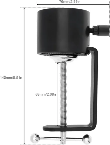 Vista 9 de Soporte de micrófono abrazadera de mesa para micrófono, brazo de tijera, soporte de brazo de tijera, soporte voladizo de agujero de rosca de 1/2