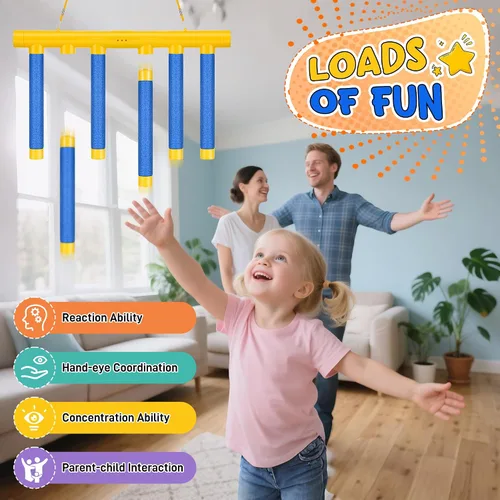 Vista 2 de Reflex Challenge Game - Catching Falling Sticks con control remoto, coordinación ojo-mano y tiempo de reacción, 3 modos de velocidad ajustables