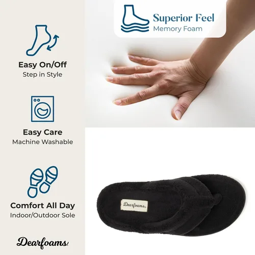 Vista 3 de Dearfoams Women's Melanie Terry Thong Slipper