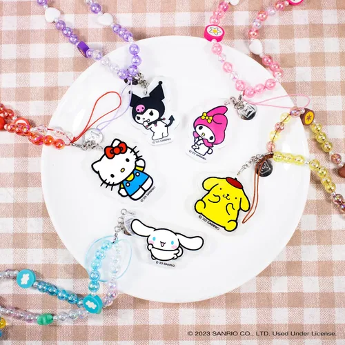 Vista 7 de iFace - Pulsera de cuentas de Hello Kitty y sus amigos - Correa universal para teléfono con dije, bonita cadena para muñeca, cordón estético