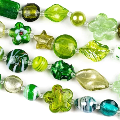 Vista 15 de Cherry Blossom Beads Cuentas mixtas hechas a mano de cristal de lámpara aguamarina y naranja, 4 hebras surtidas de 8 pulgadas Mezcla Aqua y Naranja