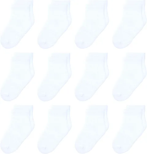 Vista 12 de 12 paquetes de calcetines antideslizantes para niños y bebés con agarre para niños de 1-7 años, calcetines de algodón de tripa para niños y niñas