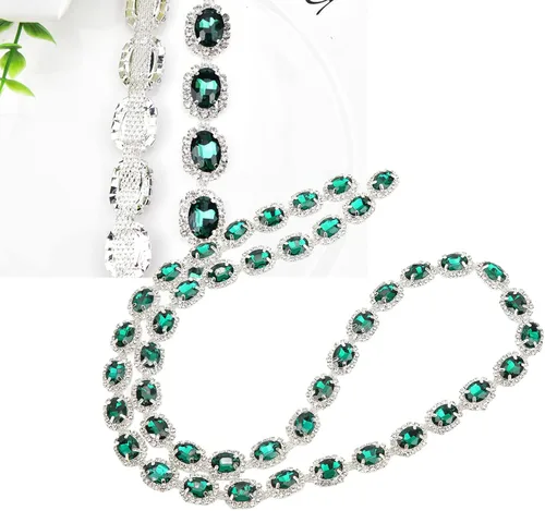 Vista 5 de Borde de diamantes de imitación de 1 yarda, cierre de diamantes de imitación de cristal, flecos para coser joyas, manualidades