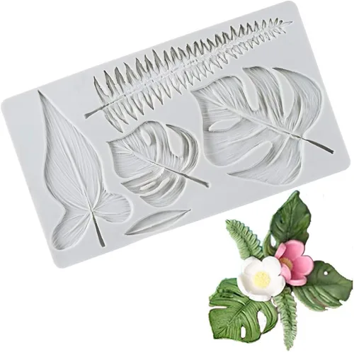 Vista 5 de Rolin Roly Moldes de silicona para pasteles de fondant, molde de silicona 3D para dulces, tortuga, hoja, moldes reutilizables, proyectos