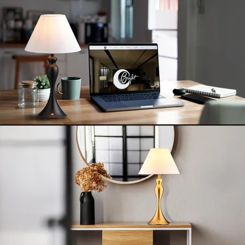 Vista 6 de O'Bright Ember - Lámpara de mesa inalámbrica, recargable, regulable al tacto, funciona con pilas, bombilla LED E26, carga rápida tipo C, lámpara