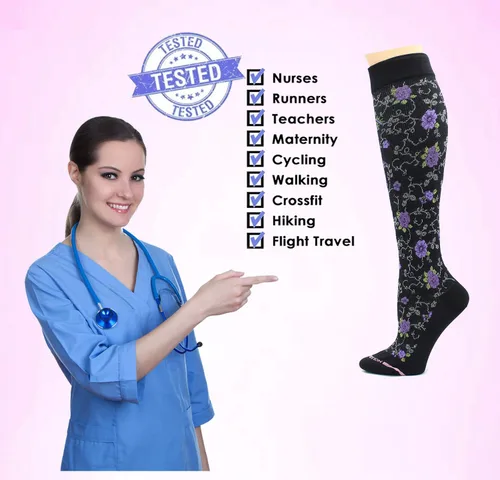 Vista 6 de Dr. Motion 5 pares de calcetines terapéuticos graduados de 8-15 mmHg de compresión para mujer