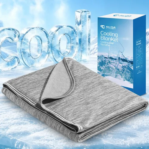 Vista 24 de Marchpower - Manta de enfriamiento para niños que duermen con calor, manta de lana fresca Arc-Chill con diseño de doble cara, fibra de enfriamiento