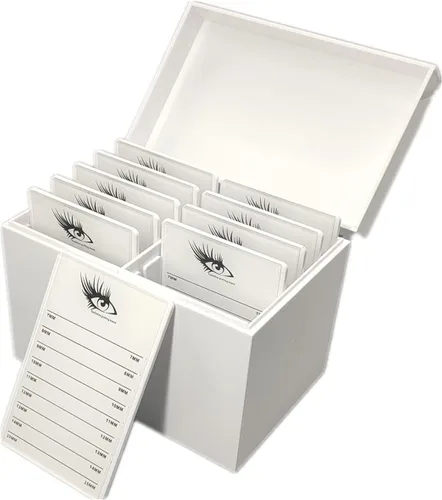 Vista 3 de May healthbeauty - Caja de almacenamiento de pestañas acrílicas de 10 capas, organizador de maquillaje, pestañas postizas, soporte para paletas