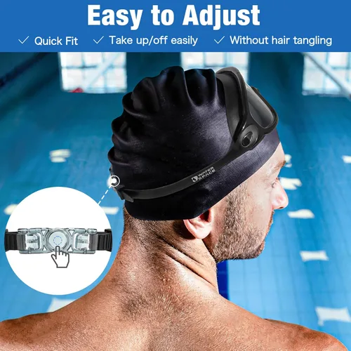 Vista 5 de Swim Goggles 2 Pack for Adult Men Women, Anti-fog UV Protection No Leak 180° Wide View Clear Vision Pool Goggles