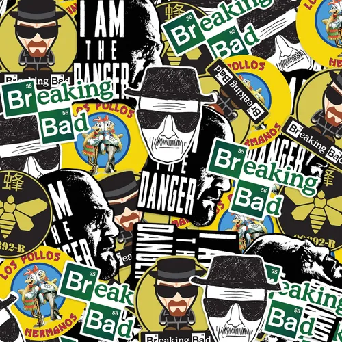 Vista 7 de Pegatinas coleccionables Breaking Bad con Heisenberg y Los Pollos Hermanos