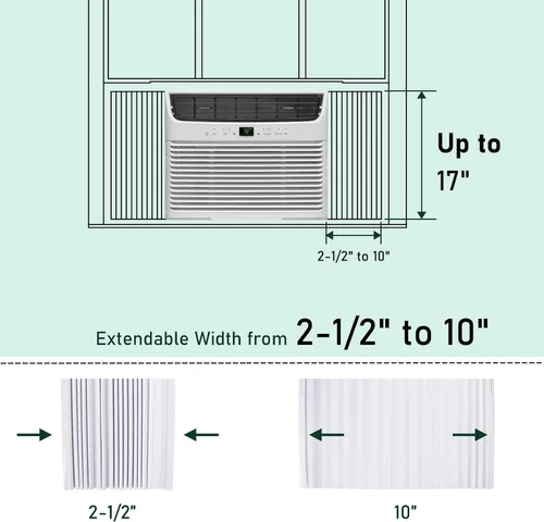 Vista 3 de Flehomo Paneles laterales de aire acondicionado de ventana con doble capa, panel lateral de CA de aislamiento ajustable, pantalla de repuesto