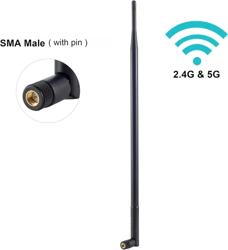 Vista 3 de Antena WiFi macho SMA de gran ganancia de largo alcance compatible con GardePro E6 E6P E8P E8PMB Meidase P100P P200 P90 Pro Series WiFi Trail Cámara