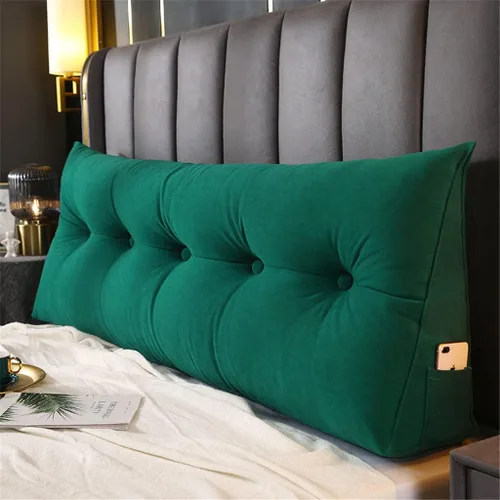 Vista 12 de Almohada triangular grande para cabecero, almohada de lectura para sentarse en la cama, respaldo y posicionamiento, cojín de cuña, azul, individual
