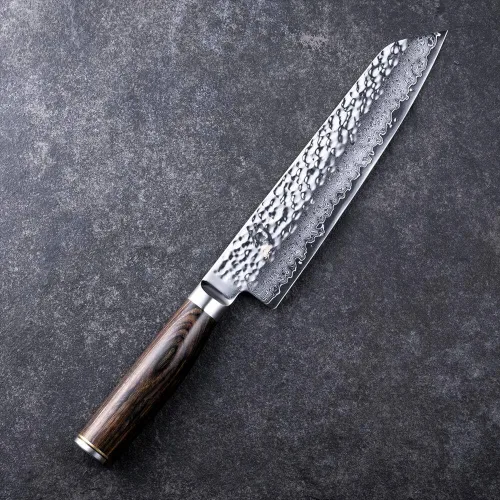 Vista 2 de Shun Premier - Cuchillo Kiritsuke de 8 pulgadas, cuchillo de cocina japonés hecho a mano para chefs profesionales y domésticos, núcleo VG-MAX