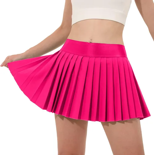 Vista 7 de Husnainna Falda de tenis plisada para mujer, pantalones cortos integrados de cintura alta, faldas atléticas con bolsillos, estilo casual