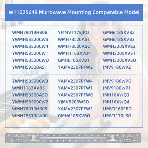 Vista 6 de W11025649 Soporte de montaje para microondas compatible con Whirlpool Kitchen-Aid Amana Maytag Placa de montaje en pared para microondas Reemplazar