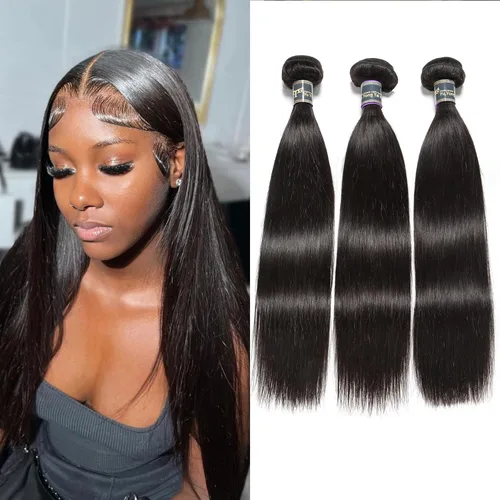 Vista 20 de Extensiones de cabello, liso, malasio, calidad 9A