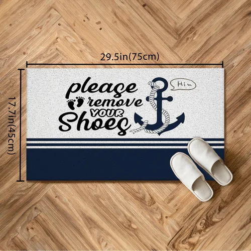 Vista 3 de Nogrit Tapete de puerta náutica, decoración de alfombras de baño náuticas, tapete de ducha antideslizante para suelo de baño, retira tus zapatos