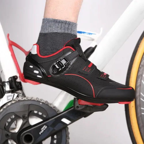 Vista 6 de AICALL Men's Cycling Shoes Indoor Outdoor Road Mountain Bike Compatible Breathable Bike Shoes Delta Cleats Included