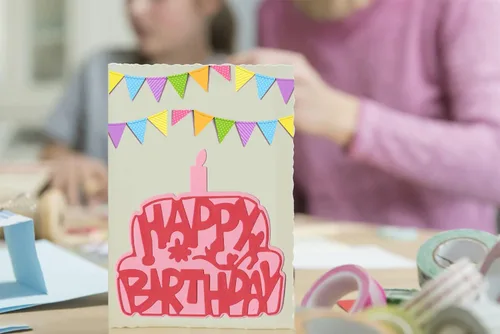 Vista 4 de Troqueles de corte para tarta de cumpleaños para hacer tarjetas y decoraciones de álbumes de fotos, palabras de bendición de feliz cumpleaños