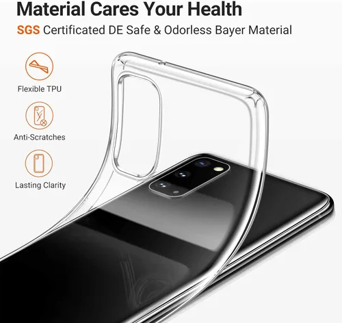 Vista 3 de Funda para Xiaomi Poco M4 5G (6.58 ") con 1 X Protector de pantalla de vidrio templado, Carcasa de parachoques de TPU transparente delgada, Silicona