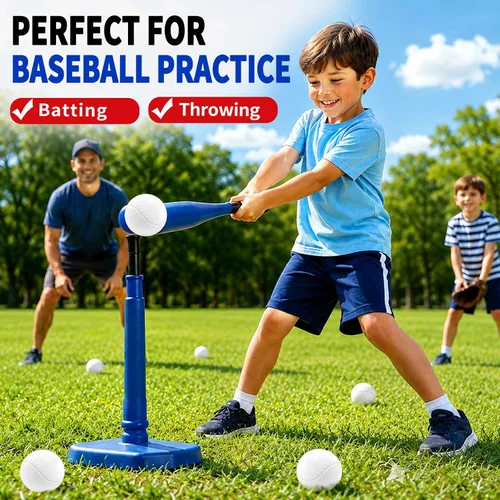 Vista 2 de Paquete de 12 pelotas de béisbol de plástico de repuesto para niños pequeños, práctica de béisbol y entrenamiento, regalos de fiesta deportiva