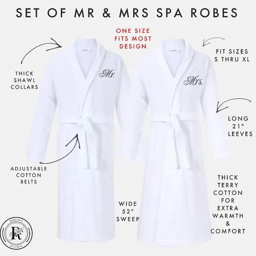 Vista 2 de Romance Ayudantes MrMrMrs_Terry_Shawl_Robes_Colors