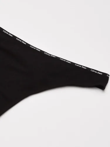 Vista 3 de Calvin Klein Tanga de algodón con logotipo para mujer, paquete múltiple, Multi