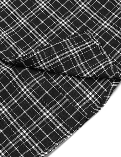Vista 6 de COOFANDY Camisa de manga corta con botones para hombre, camisa a cuadros, ajuste regular, camisas con botones