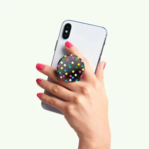 Vista 9 de Agarre translúcido para teléfono PopSockets con soporte expansible, PopSockets para teléfono, PopGrip translúcido - Negro disco