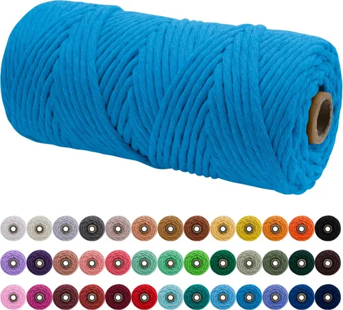 Vista 69 de JeogYong Cordón de macramé de un solo hilo 3 mm x 109 yardas (328 pies) Cuerda de algodón suave Hilo de macramé de 3 mm, suministros de macramé