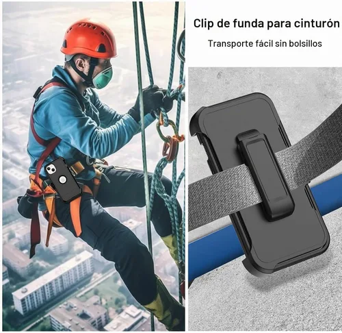 Vista 6 de KECAI Funda para iPhone 13 Mini con Protector de Pantalla Integrado, Funda con Clip para Cinturón, Resistente de Servicio Pesado a Prueba de Golpes