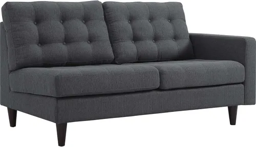 Vista 40 de Sofá esquinero Modway Empress, estilo de mediados de siglo, tapizado de tela en avena, Tela, Celeste