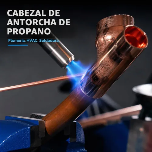 Vista 6 de 360° Swivel Propane Torch Head, Adjustable for Soldering and Brazing Dorado