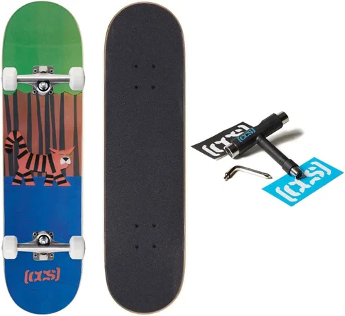Vista 9 de [CCS] Mini Skateboard for Kids & Youth 7” Wide Maple Wood Fully Assembled with Skate Tool & Stickers Boys & Girls