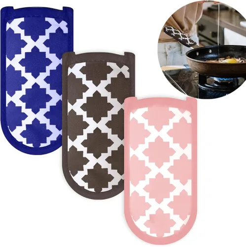Vista 10 de 3 piezas de funda para mango de olla caliente para cocina, resistente al calor, soporte de manga de mango caliente, funda de hierro fundido, funda