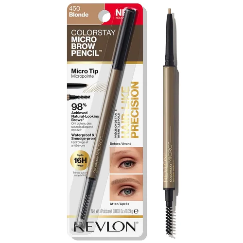 Vista 18 de Revlon ColorStay Micro lápiz de cejas con cepillo de carrete integrado, impregnado con aceite de argán y marula, impermeable, a prueba de manchas