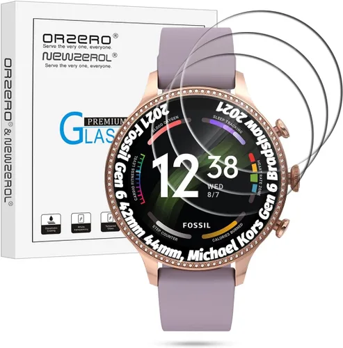 Vista 13 de Orzero Paquete de 3 protectores de pantalla para reloj inteligente compatible con Garmin Vivomove 3S (no para Garmin Venue 3S), vidrio templado
