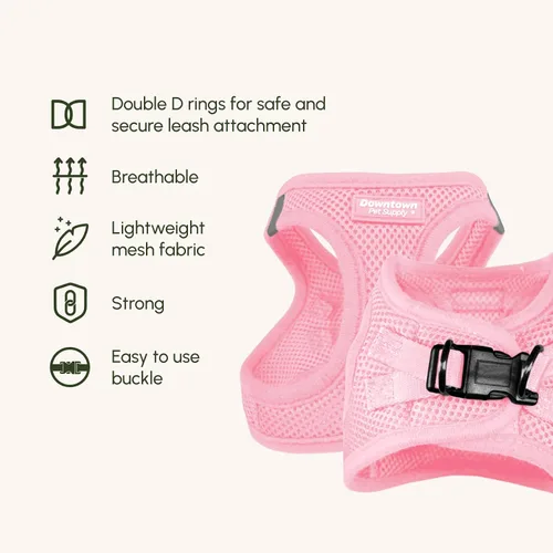 Vista 119 de Downtown Pet Supply Arnés para perro Step-in – Sin tirones, malla acolchada ajustable con ribete reflectante, correa de hebilla segura – Arnés