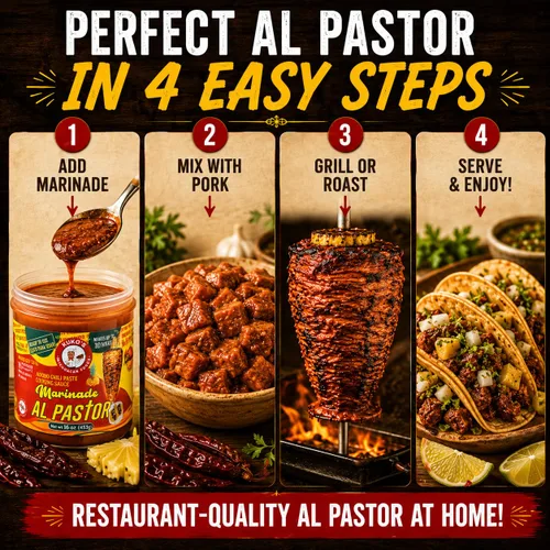 Vista 6 de Al Pastor Adobo Adobo Salsa de cocina Pasta de chile Comercial Usado Pollo Carne Vegano (marrón, Al Pastor Adobo adobo)
