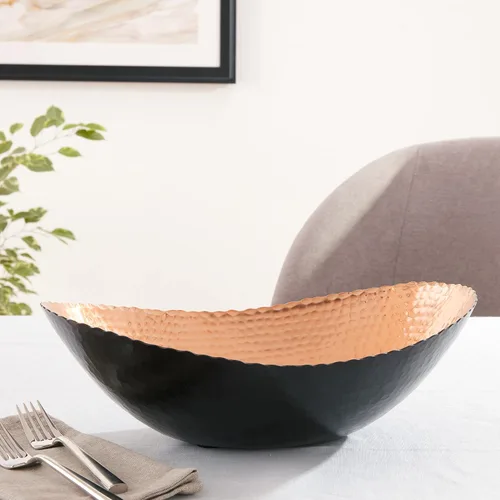 Vista 6 de Elegance Cuenco ovalado, 14.75 x 11 pulgadas, negro/cobre