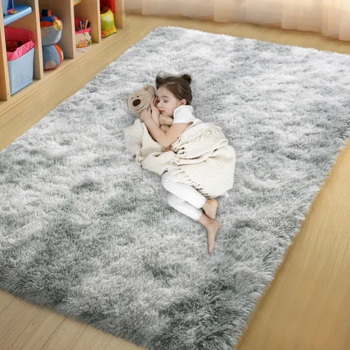 Vista 96 de qulint Alfombra negra para dormitorio, alfombra de área pequeña de 2 x 3 pies para habitación de niños, alfombra suave y mullida para sala de estar