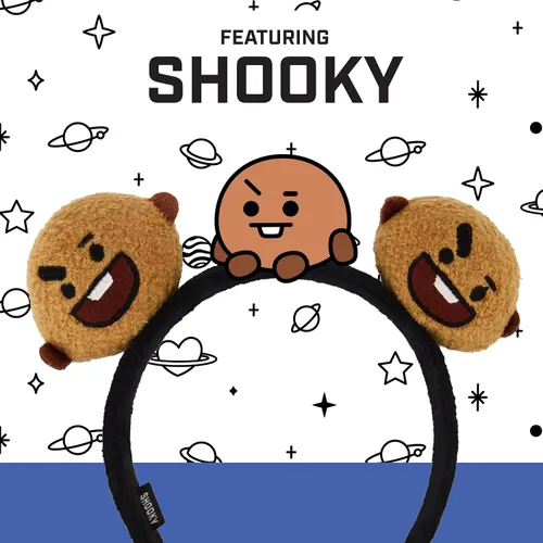 Vista 31 de Concept One BT21 LINE FRIENDS - Diadema bordada de felpa 3D para mujer, Chimmy