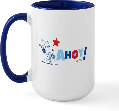Vista 188 de CafePress SNOOPY Joe Cool - Taza de café de cerámica (15.0 fl oz)