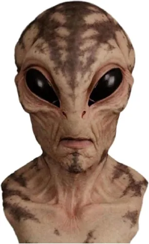 Vista 8 de Máscara de alienígena de látex para disfraz de cabeza completa, disfraz extraterrestre para Halloween, carnaval, fiesta de disfraces